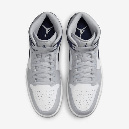Tênis Jordan 1 Mid Wolf Grey Midnight Navy