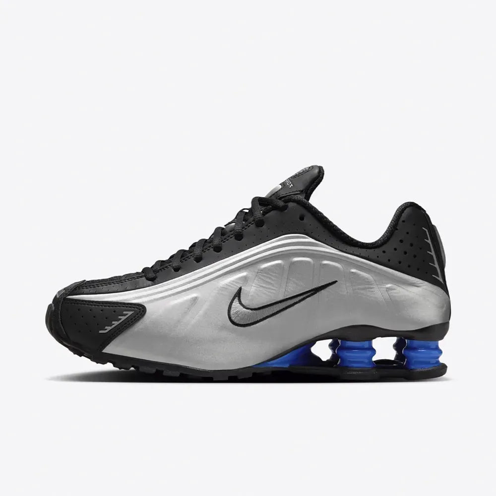 Nike Shox R4 Metallic Silver Black Racer Blue