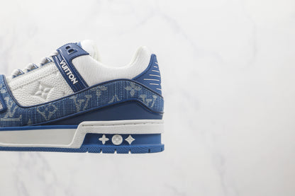 Louis Vuitton Trainer Low Azul e Branco