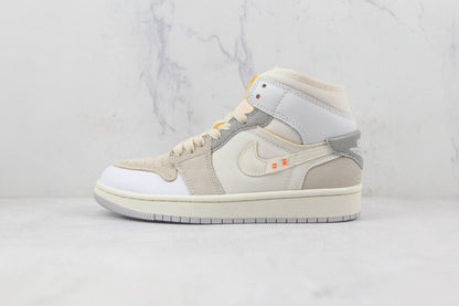 Jordan 1 Mid Craft Inside Out White Grey