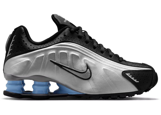 Nike Shox R4 Metallic Silver Black Racer Blue
