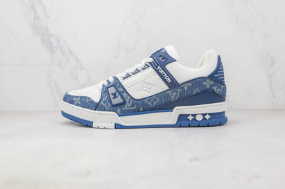 Louis Vuitton Trainer Low Azul e Branco